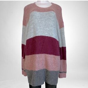 Silverflint Wool Alpaca Blend Oversized Striped Sweater SZ L